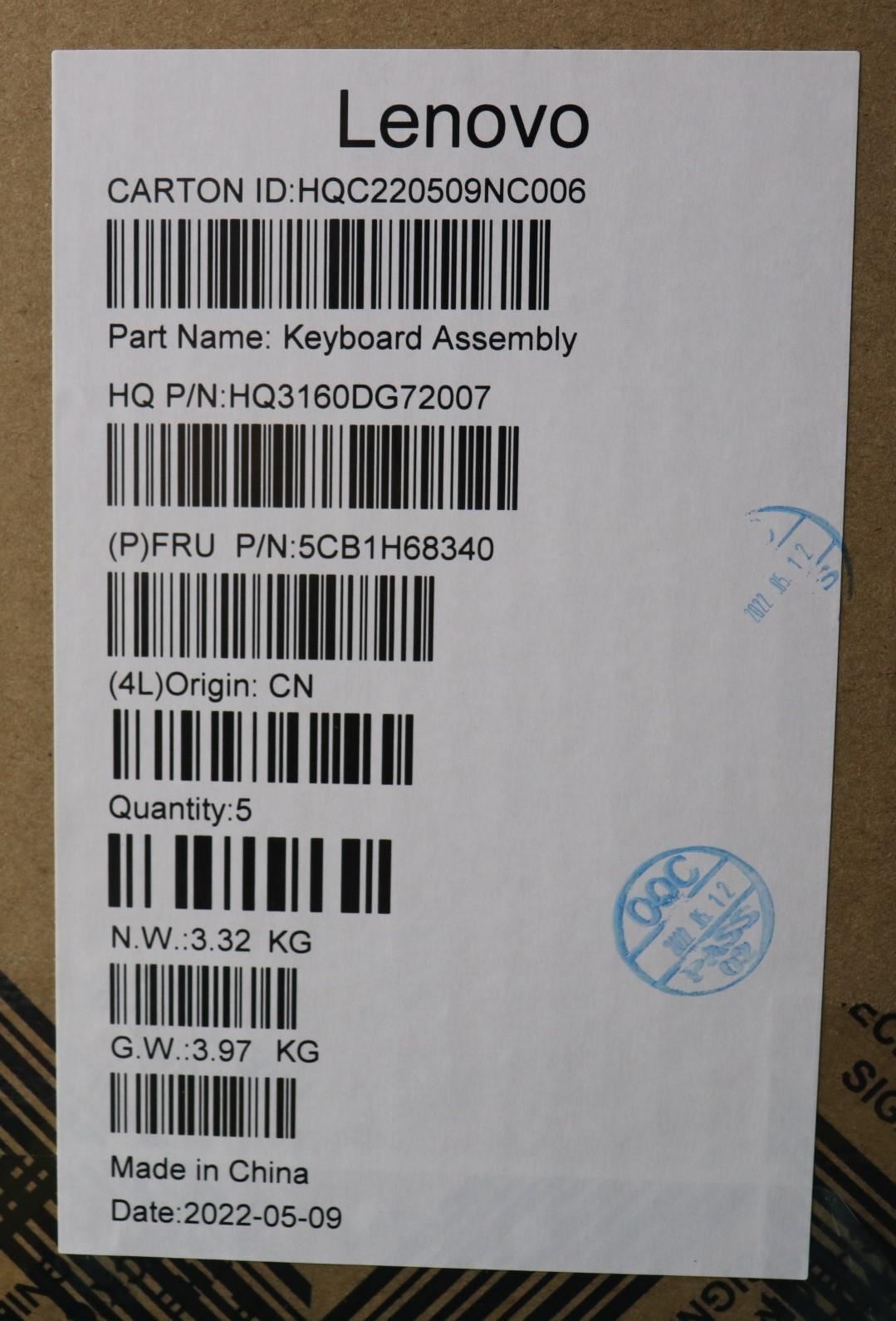 Lenovo ThinkBook 14 G4+ IAP Palmrest Cover Touchpad Keyboard Grey 5CB1H68340