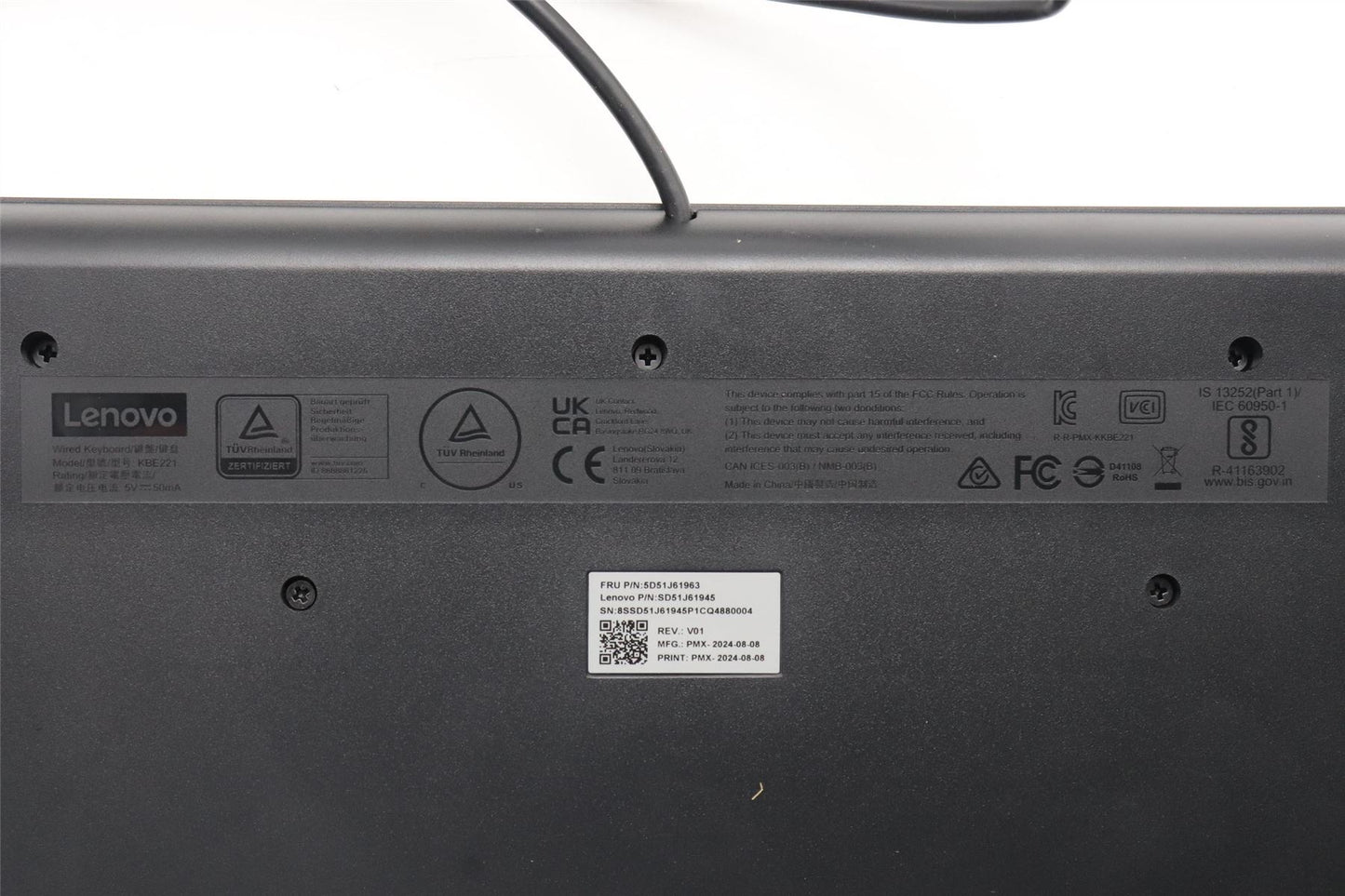 Lenovo Primax Chrome USB KB_Black Belgiu 5D51J61963