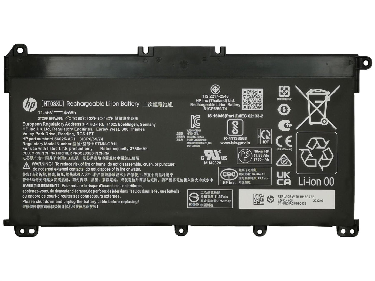 Genuine HP 14-DK Pavilion 15-CW Battery Power Supply 45Wh L56424-005