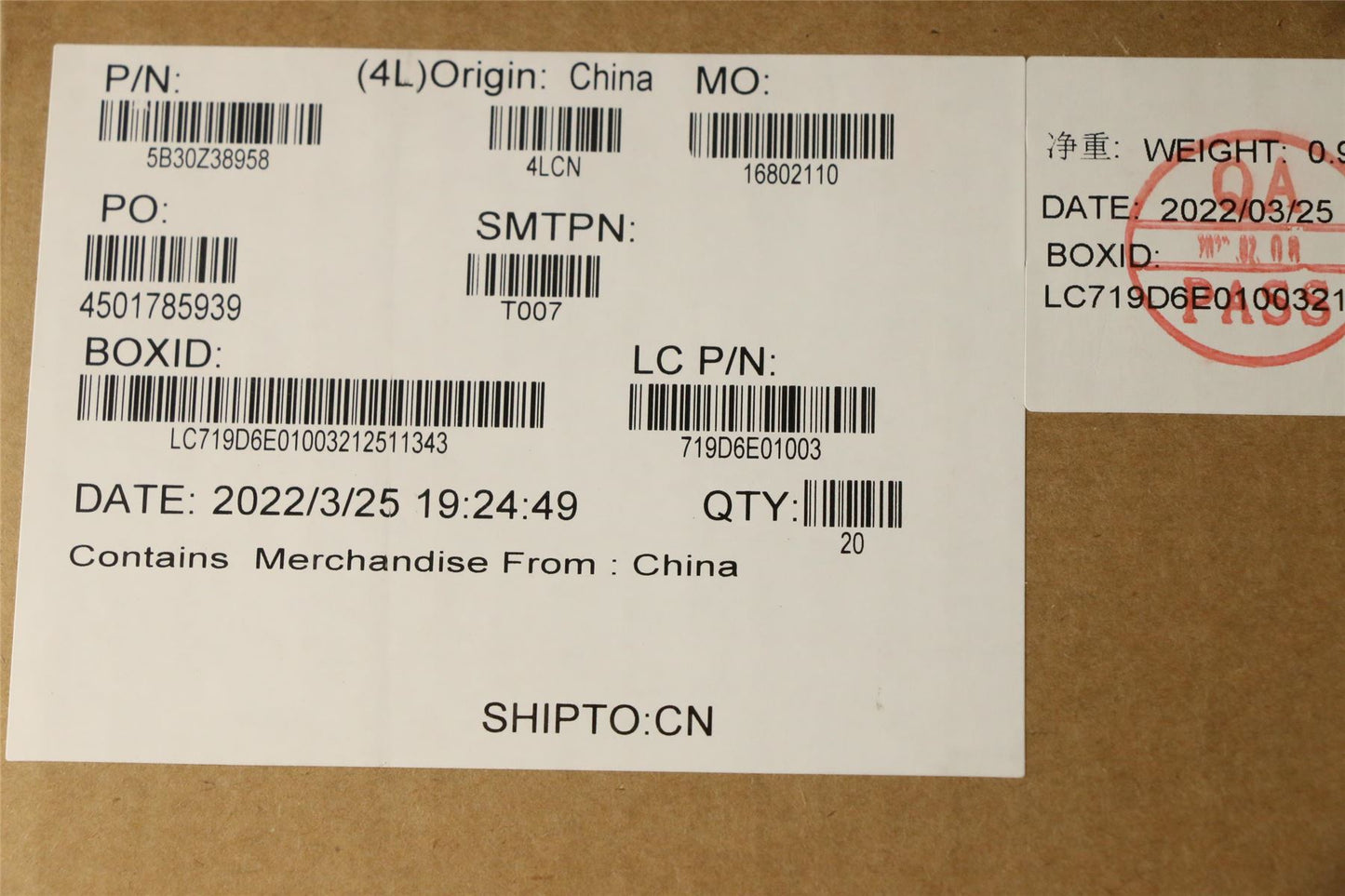 Lenovo FRU BEZEL T16G1_B_SHEET_MIC_ASSY 5B30Z38958