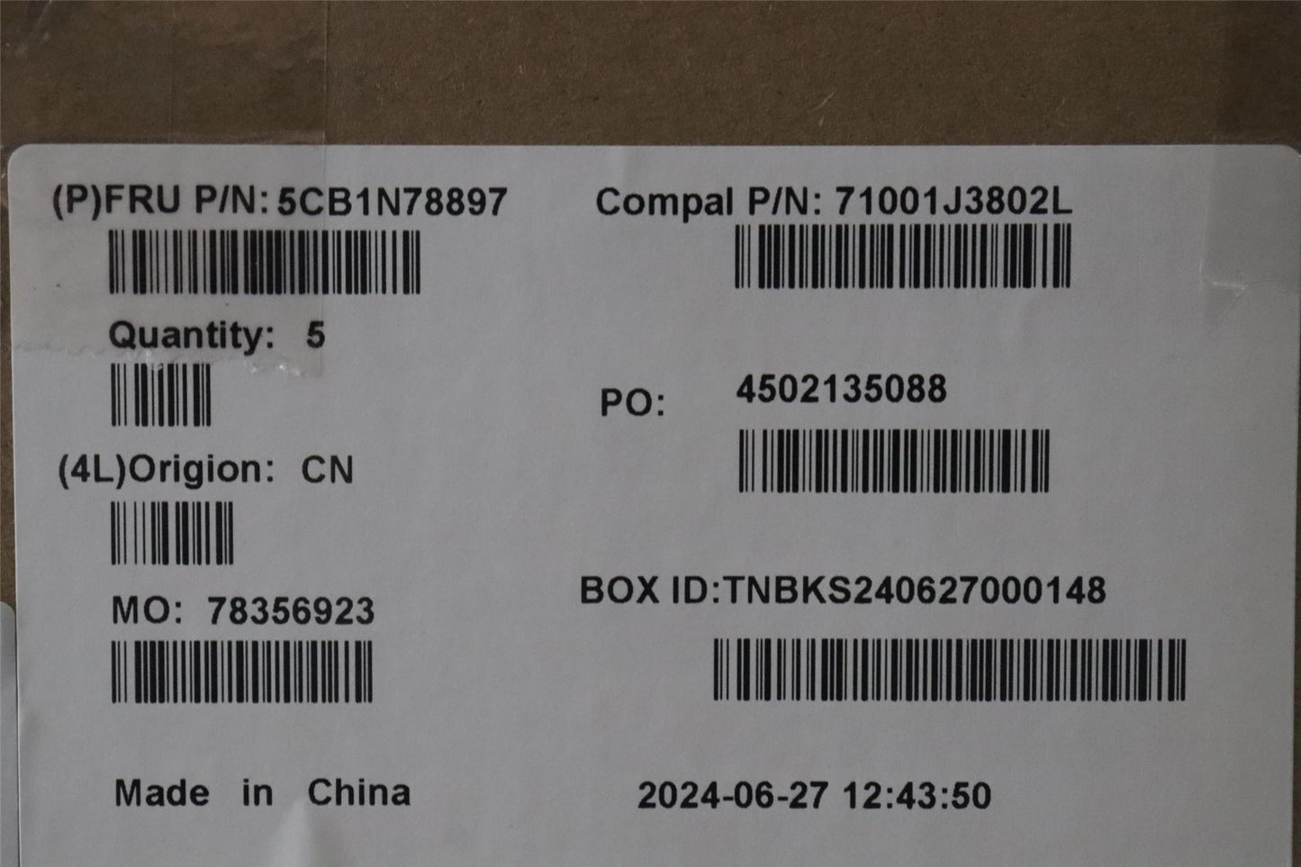 Lenovo UpperCase_SPA C 83G1 CG NFP BL 5CB1N78897