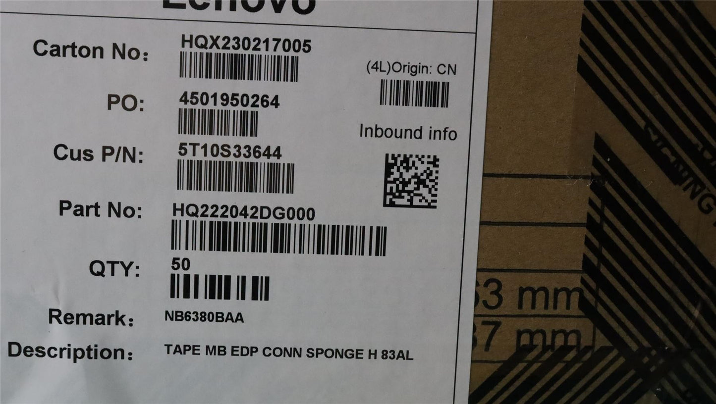 Lenovo TAPE MB EDP CONN SPONGE H 83AL 5T10S33644