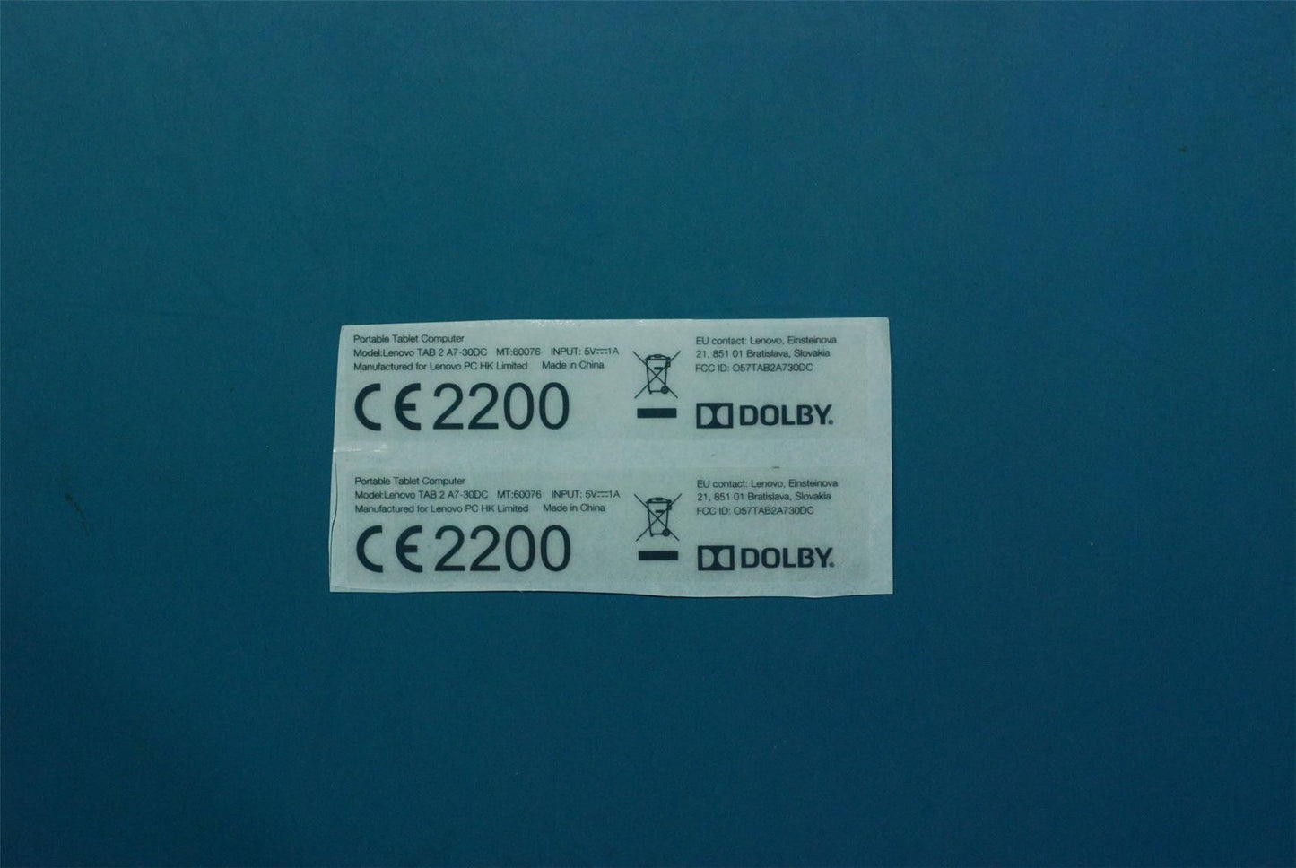 Lenovo A7-30DC rating label&*HQ60402342000_CS 5L18C03168