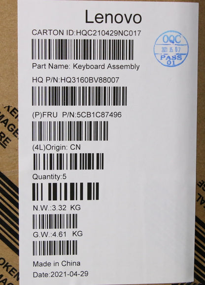 Lenovo Upper Case ASM_LA SPA H82L9STO 5CB1C87496