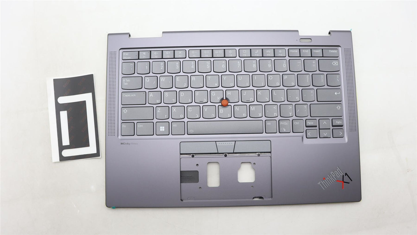 Lenovo ThinkPad X1 8th Gen Keyboard Palmrest Top Cover Hebrew Grey 5M11H62276