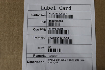 Lenovo H 83J1_LCD_non touch_5M LCD Display eDP Cable 5C10S31245