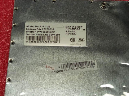 Lenovo DF T2T7 84KEY Black frame KBD W8 US English Keyboard 25209332