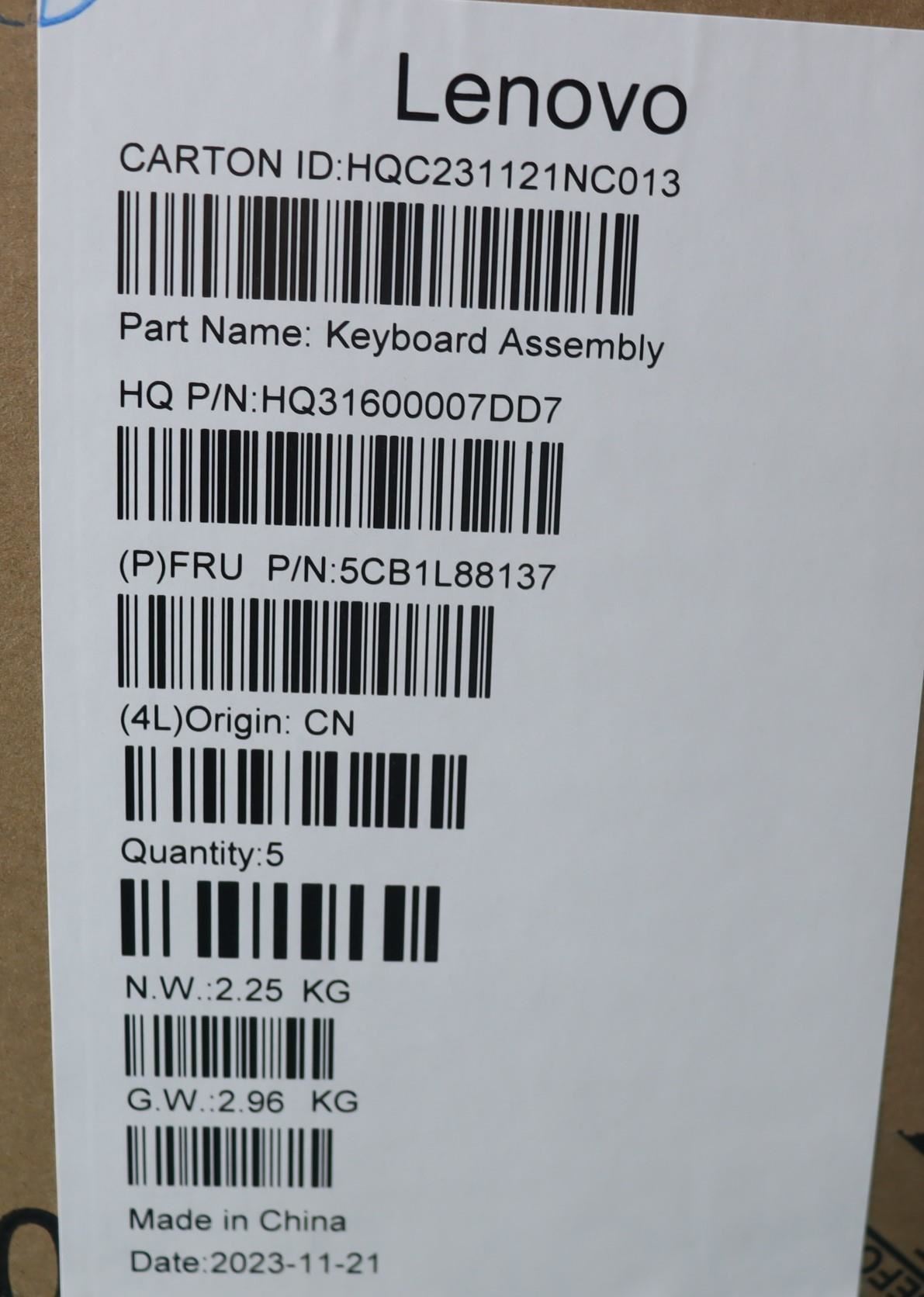 Lenovo Yoga 6 14IRH8 Palmrest Cover Touchpad Keyboard Portuguese 5CB1L88137