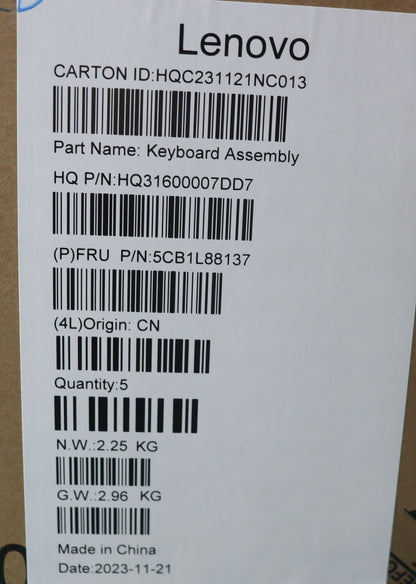 Lenovo Yoga 6 14IRH8 Palmrest Cover Touchpad Keyboard Portuguese 5CB1L88137