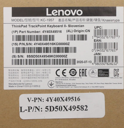 Lenovo TrackPoint KBD-Slovenian 5D50X49582