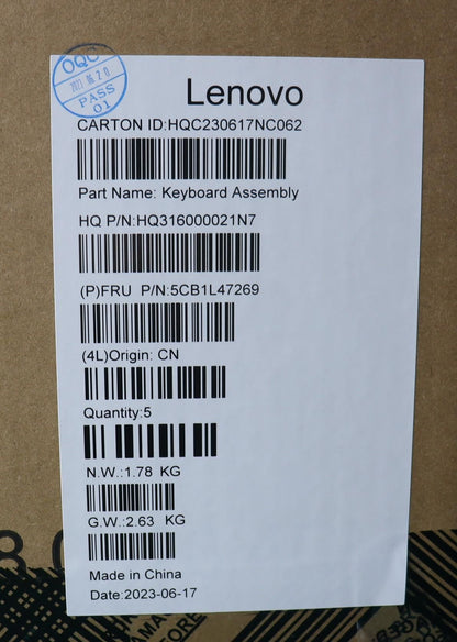 Lenovo Upper Case ASM_POR H 82YM FP STGY 5CB1L47269