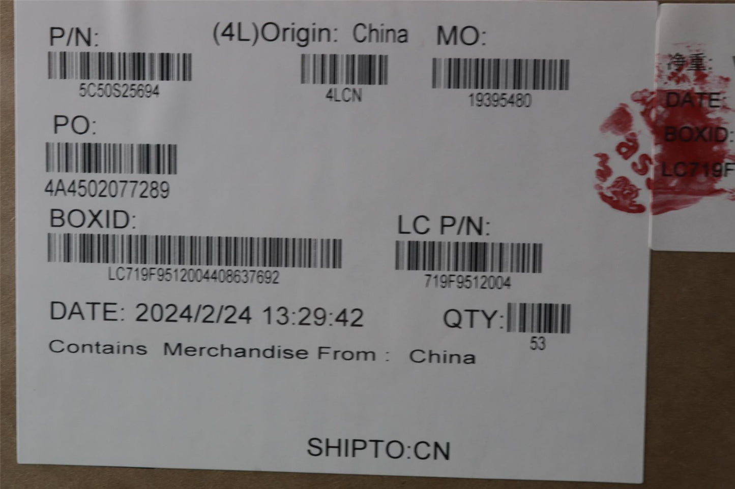 Lenovo CARDPOP L 83FF IO/B Right 5C50S25694
