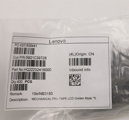 Lenovo 5M21C39728 MECHANICAL FRU TAPE LCD Golden Mylar *5
