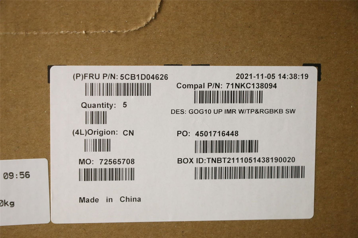Lenovo Upper Case ASM_SWS C 82K1 RGB 5CB1D04626