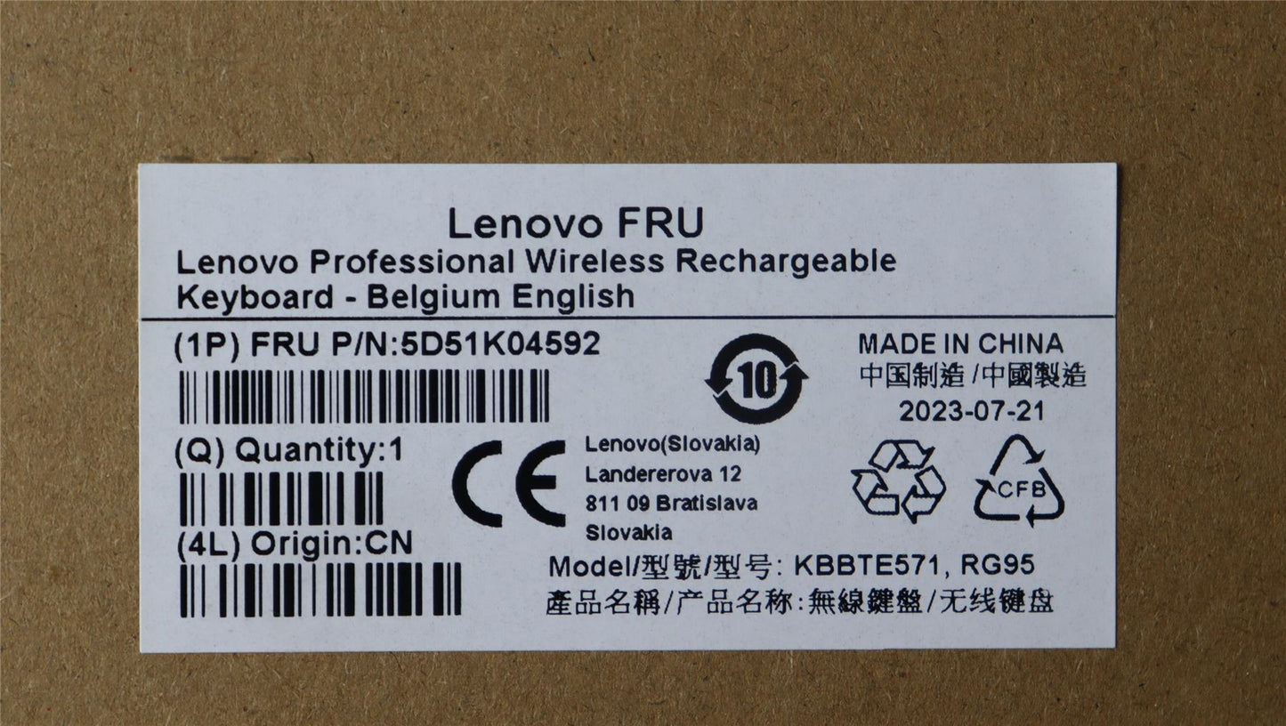 Lenovo Slim KB II-Belgium English 5D51K04592