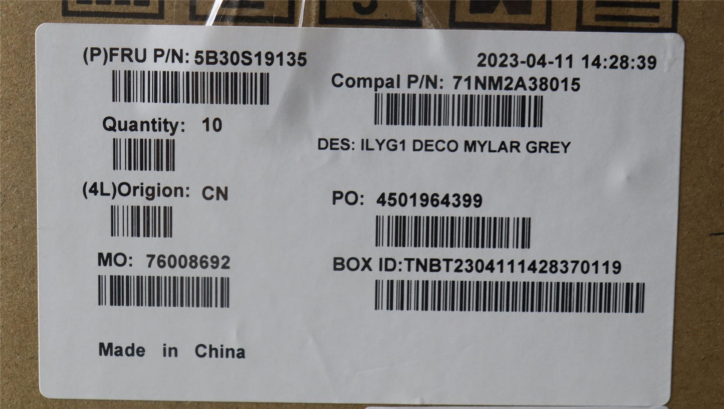 Lenovo 5B30S19135 Deco cover Mylar C 82Y3