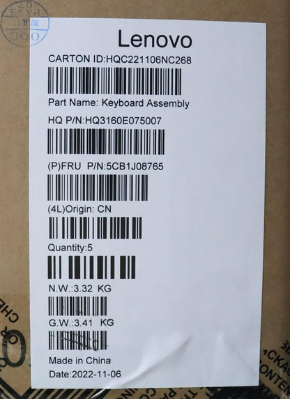 Lenovo Upper Case ASM_ITA H 82SN CLGY DIS 5CB1J08765