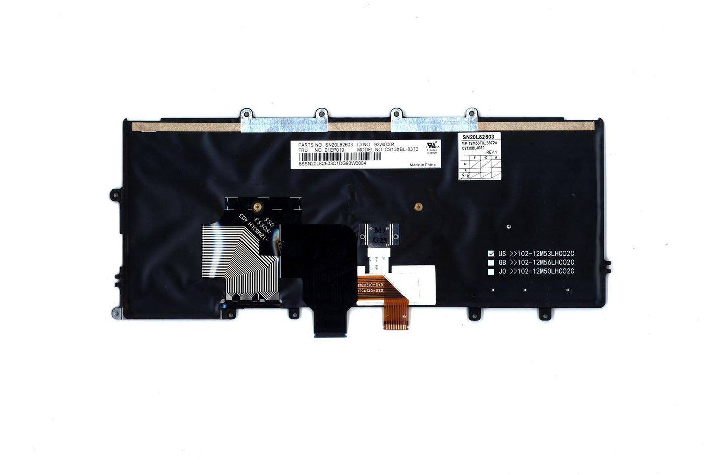 Lenovo ThinkPad X270 A275 Keyboard Thai Black Backlit 01EP019