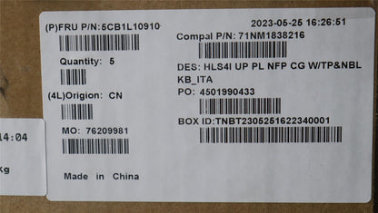 Lenovo UpperCase_ITA C82XD NFP CG NBL PL 5CB1L10910