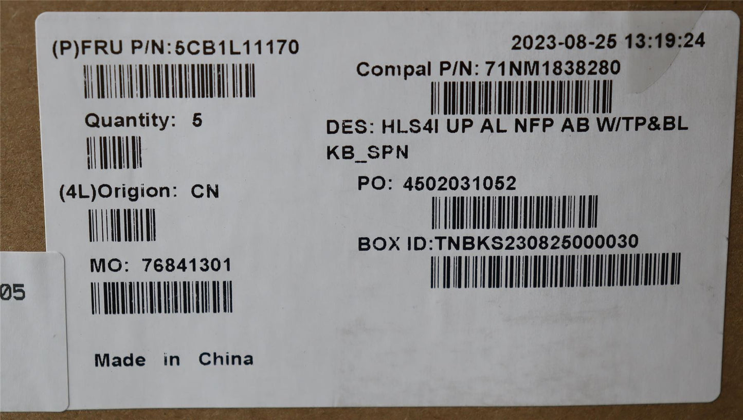 Lenovo UpperCase_SPA C82XD NFP AB BL AL 5CB1L11170
