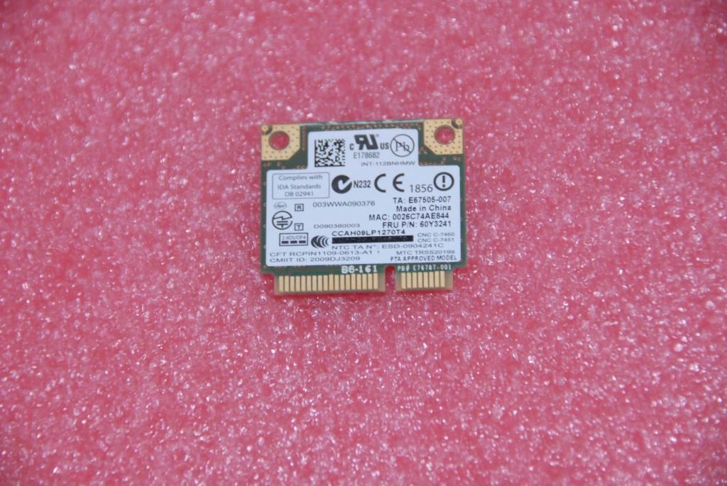 Lenovo 1000N MOW M NB HMC WiFi WLAN PCIe PCI Intel Board 20002329