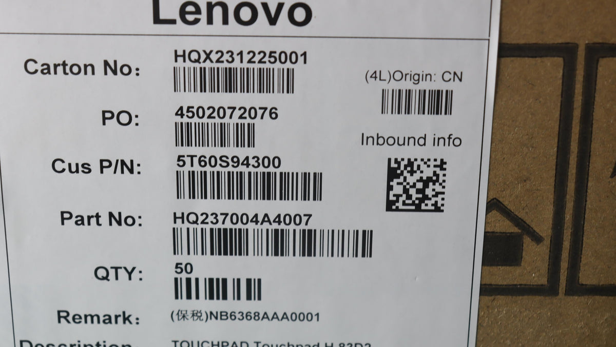 Lenovo H 83D2 ARCTIC_GREY Touchpad Board 5T60S94300