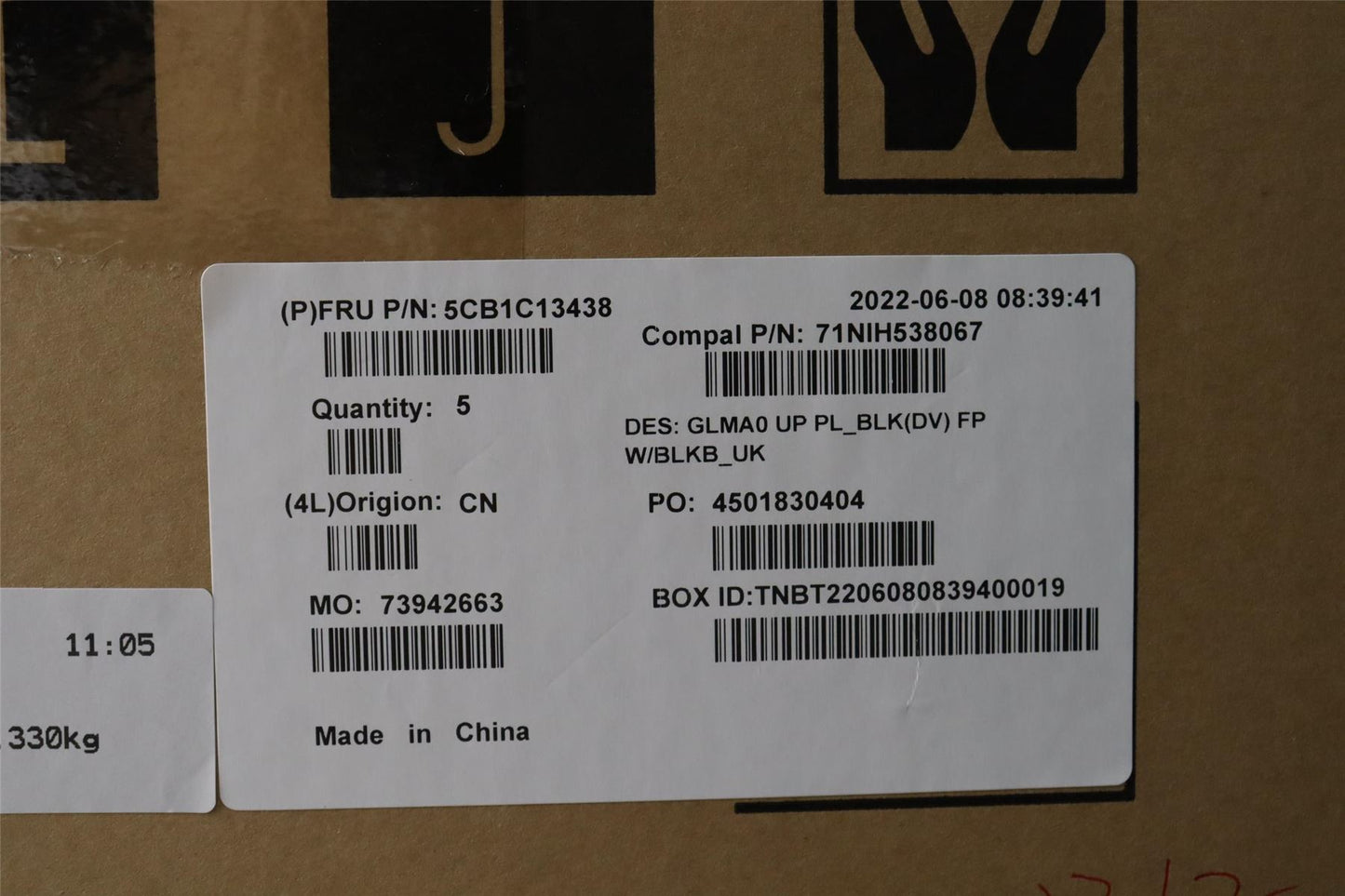 Lenovo Upper C82LM PL_BLKD FP BLKB_UK 5CB1C13438