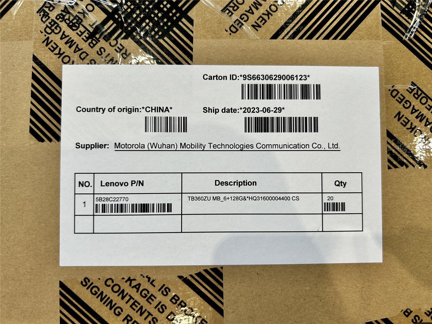 Lenovo TB360ZU MB_6+128G&*HQ31600004400 CS 5B28C22770
