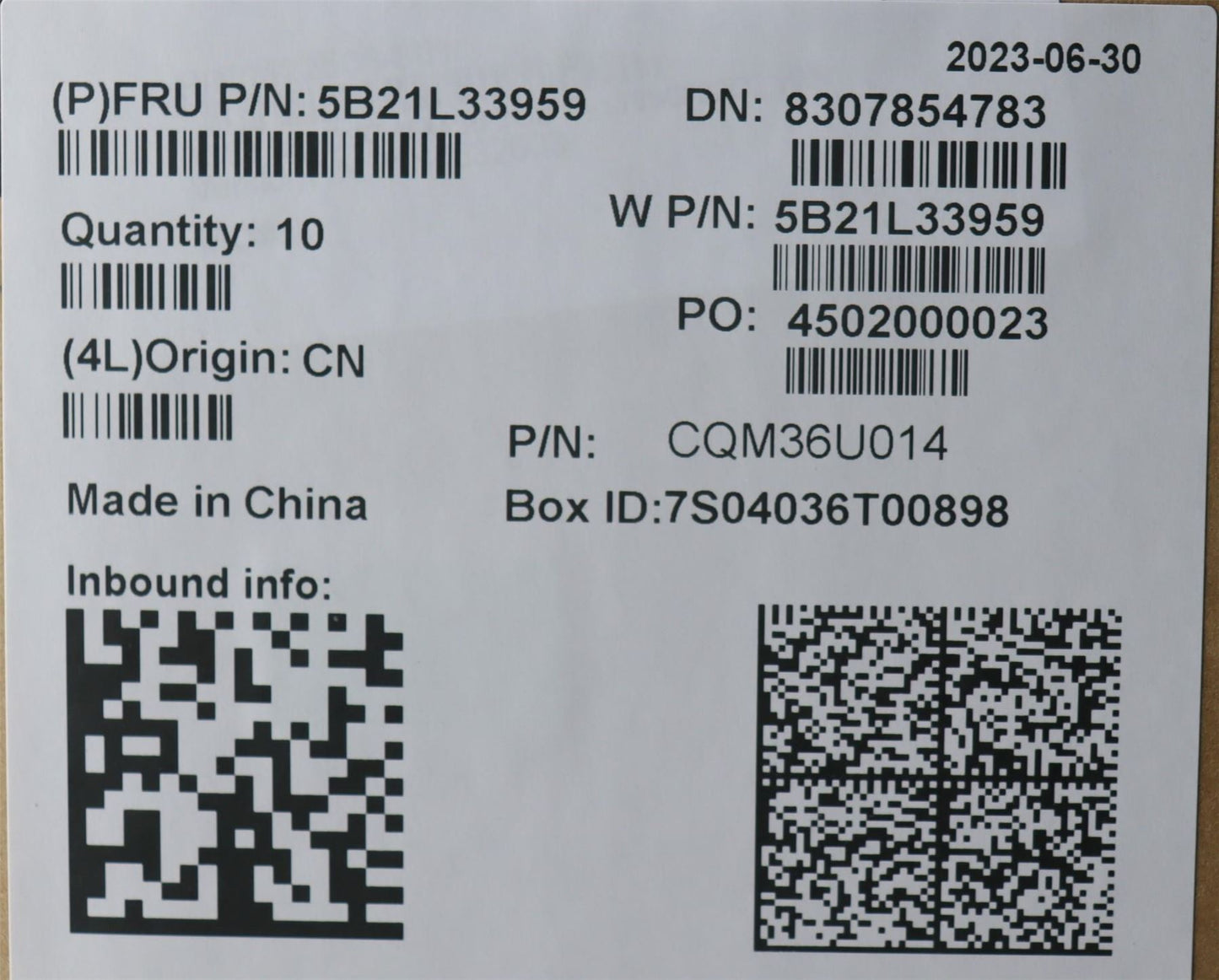Lenovo 5B21L33959 FRUi71365UvP,IGWINYAYdYABSICPSE