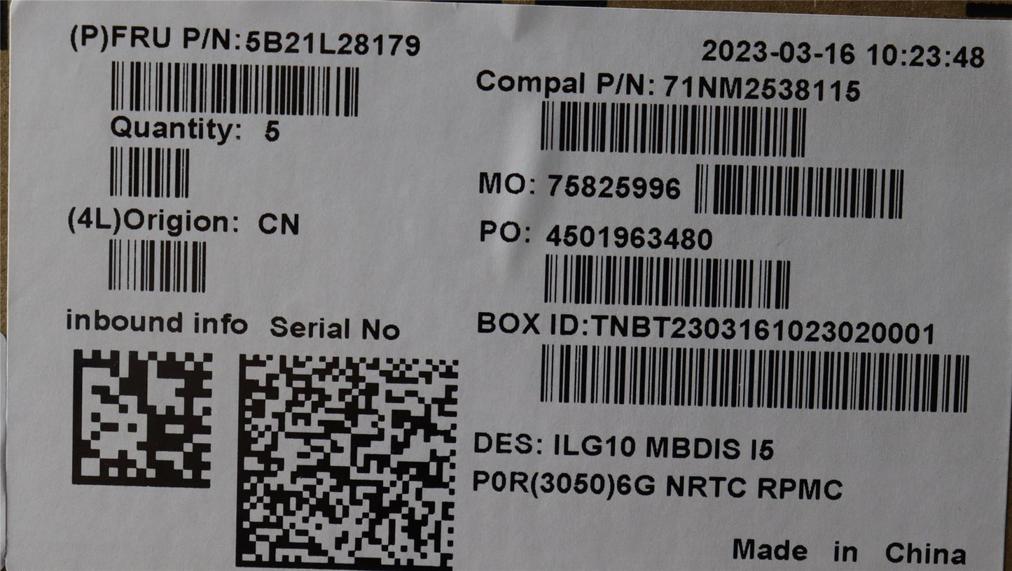 Lenovo LOQ 15IRH8 Motherboard Mainboard DIS INTELI513500H 5B21L28179