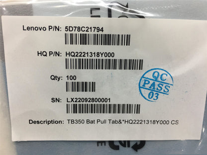 Lenovo TB350 Bat Pull Tab&*HQ2221318Y000 CS 5D78C21794