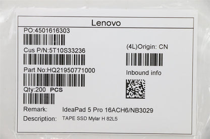 Lenovo 5T10S33236 TAPE SSD Mylar H 82L5