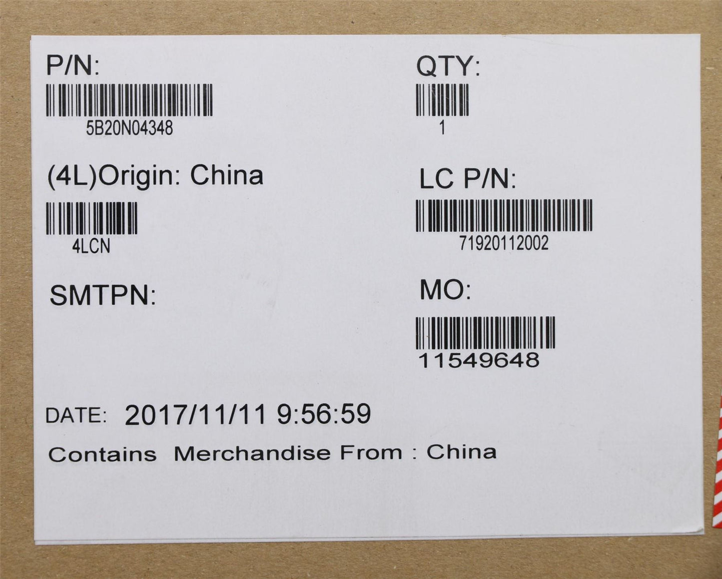 Lenovo MBL80VL I36006U UMAD4G W/RTCWIN 5B20N04348
