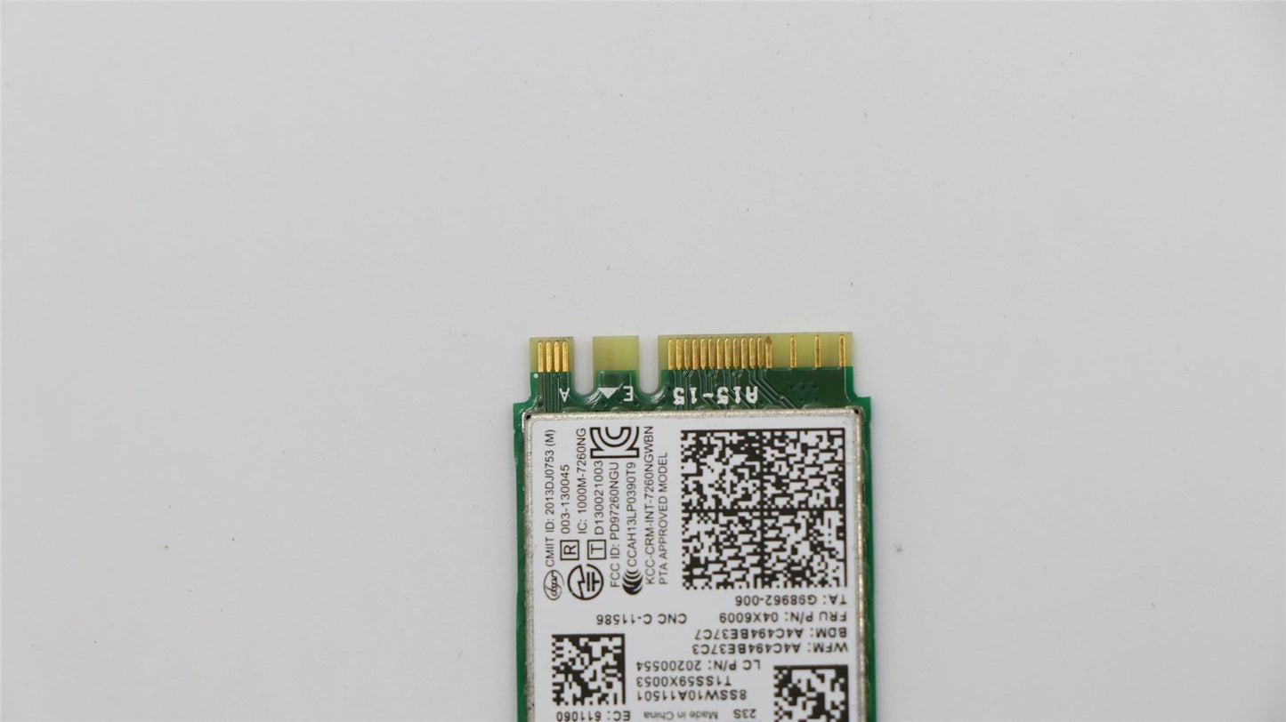 Lenovo 20200554 ACCKIT Intel 7260BN 2x2BN+BT PCIE NGFF W
