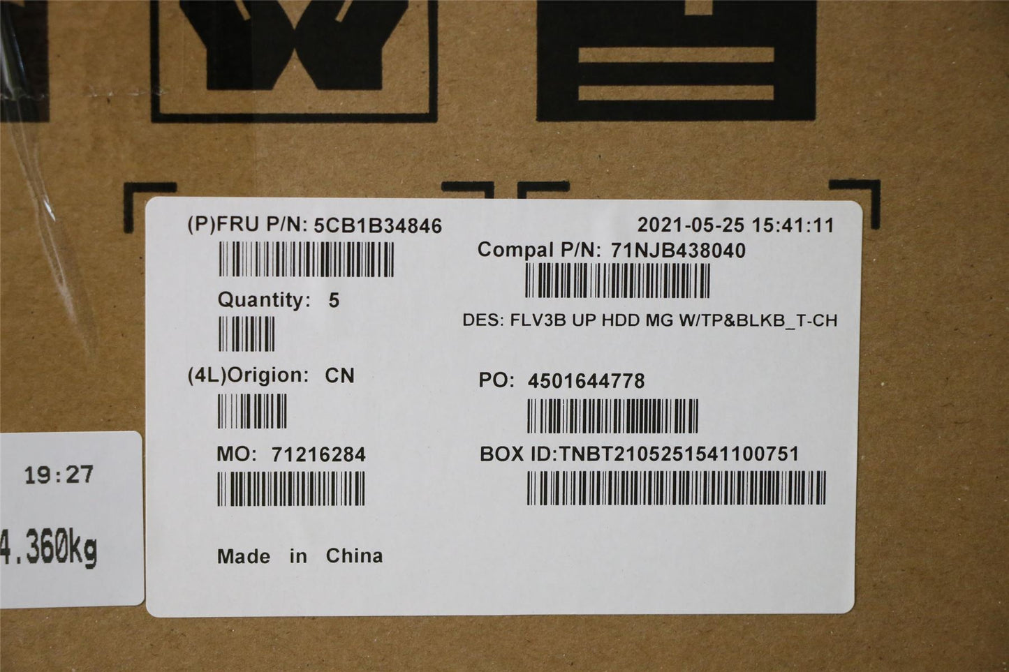 Lenovo UpperCaseASM_TC C20VG HD MGBL 5CB1B34846