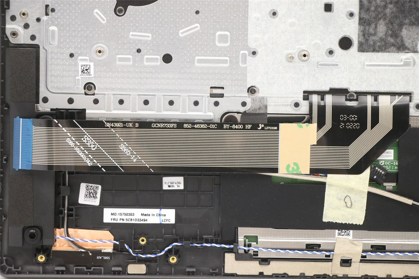 Lenovo IdeaPad 5 14ITL6 Palmrest Cover Touchpad Keyboard German Grey 5CB1D33494