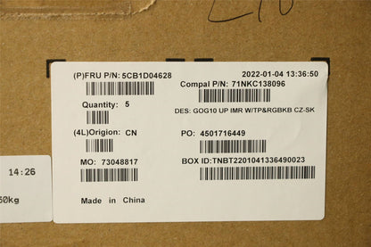 Lenovo Gaming 3-15ACH6 3-15IHU6 Keyboard Palmrest Top Cover Czech 5CB1D04628