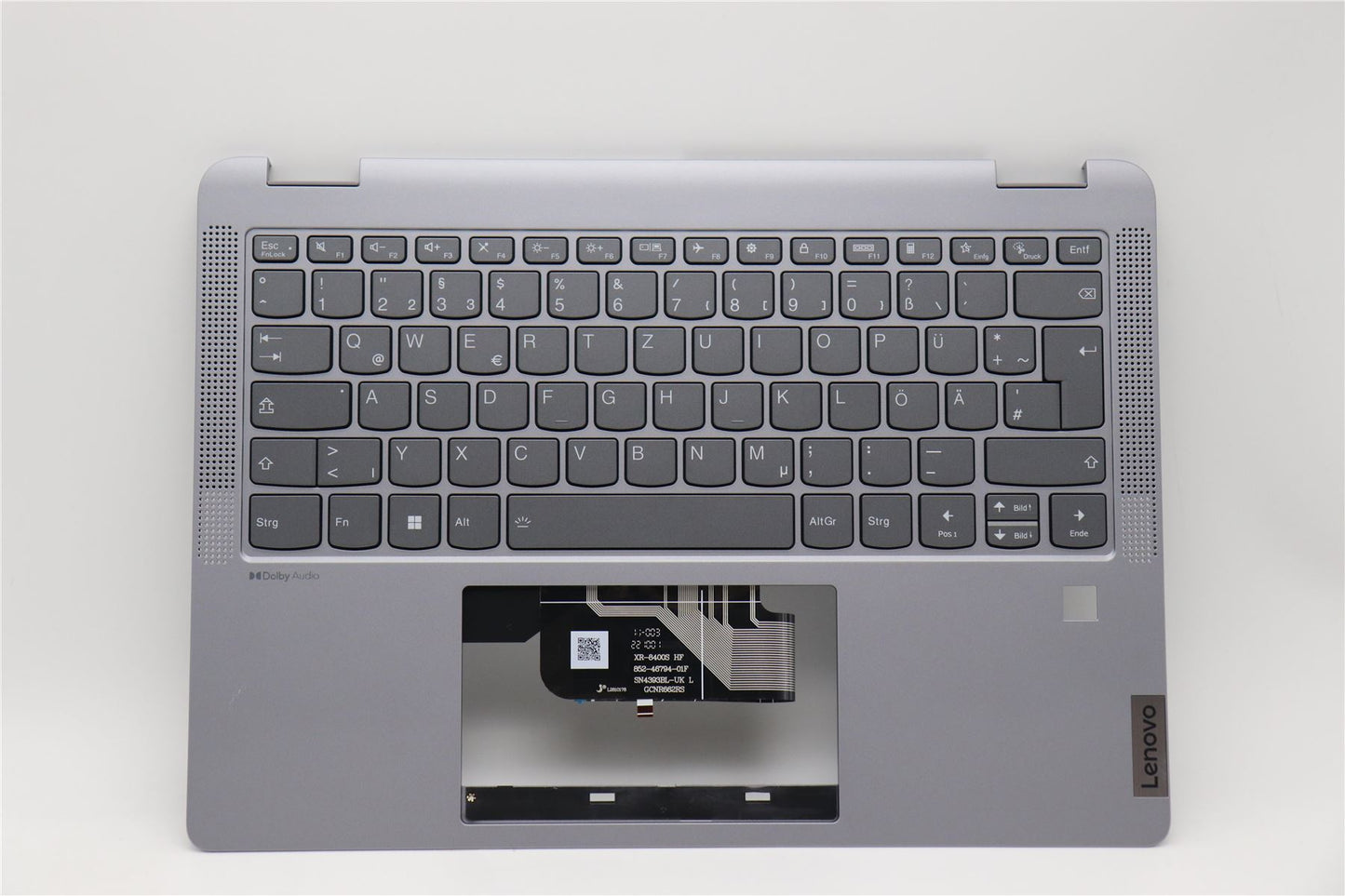 Lenovo IdeaPad 5 14IRU8 Keyboard Palmrest Top Cover German Artic Grey 5CB1L30671
