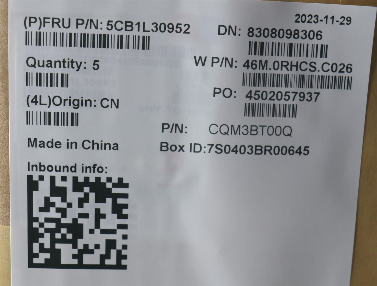 Lenovo Upper Case ASM_SWS W 82Y1 AB 5CB1L30952