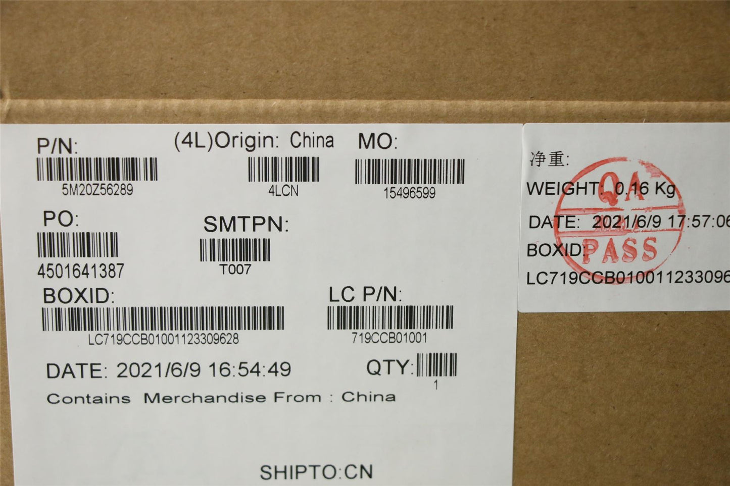 Lenovo 5M20Z56289 MECHANICAL FRU MECHANICAL Misc Parts ASM