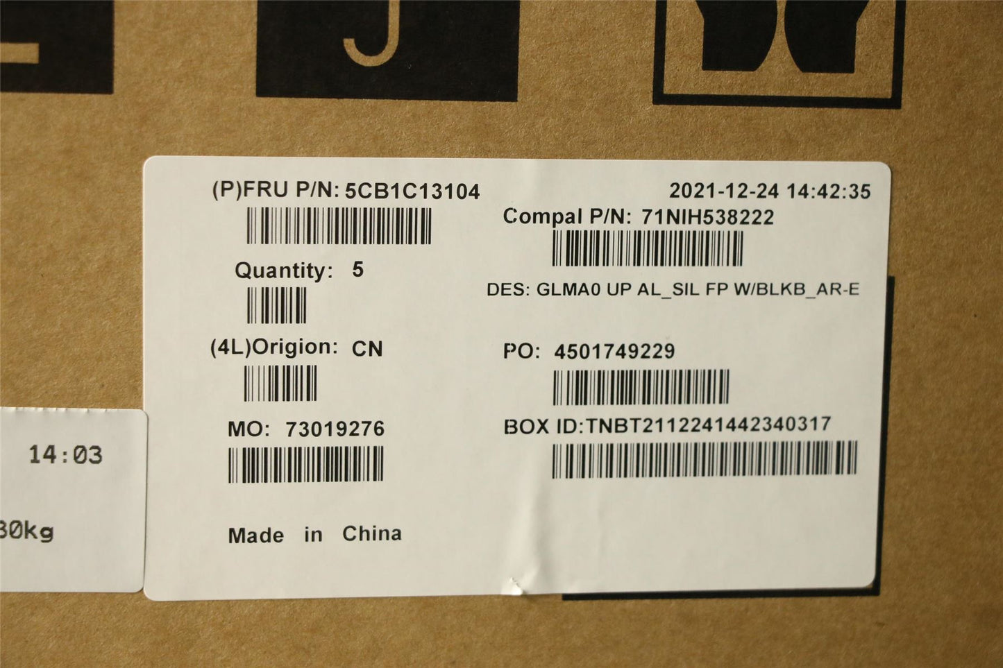 Lenovo IdeaPad 5 14ALC05 Palmrest Cover Touchpad Keyboard Arabic 5CB1C13104