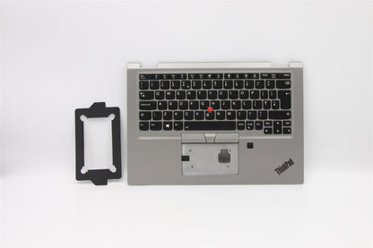 Lenovo Yoga X390 Palmrest Cover Touchpad Keyboard UK Europe Silver 02HM758