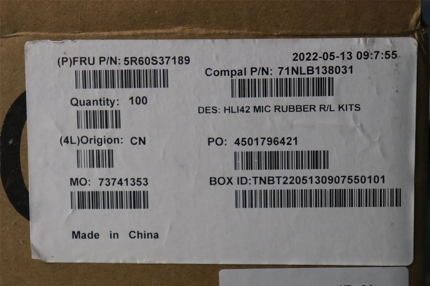 Lenovo RUBBER MIC rubber C 82SH R/L 5R60S37189