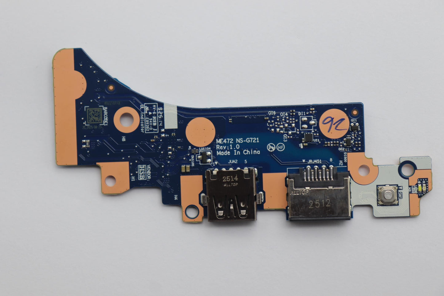 Lenovo CARDPOP FRU PCBA IO/B NSG721 ME472 FP I/O Board 5C51R91744