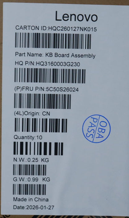 Lenovo CARDPOP H 83V6 W/ ADH ToF Board 5C50S26024