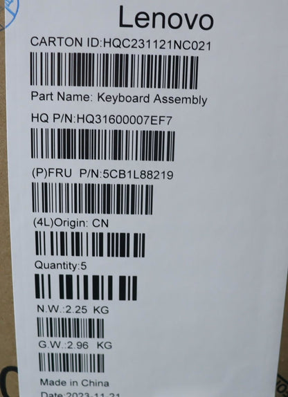 Lenovo COVER Upper Case ASM_SWS_H 83E0_FP_MIGY 5CB1L88219