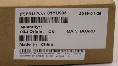 Lenovo ThinkPad P1 Gen 1 Motherboard Mainboard DIS intelI78750H 01YU935