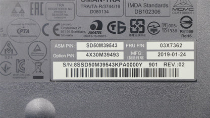 Lenovo ThinkPad T490 Wireless Keyboard Thailand Black 03X7362