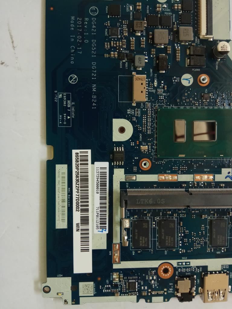 Lenovo 5B20P25835 MB L80XL I57200UHUMA4GOPTANE WIN