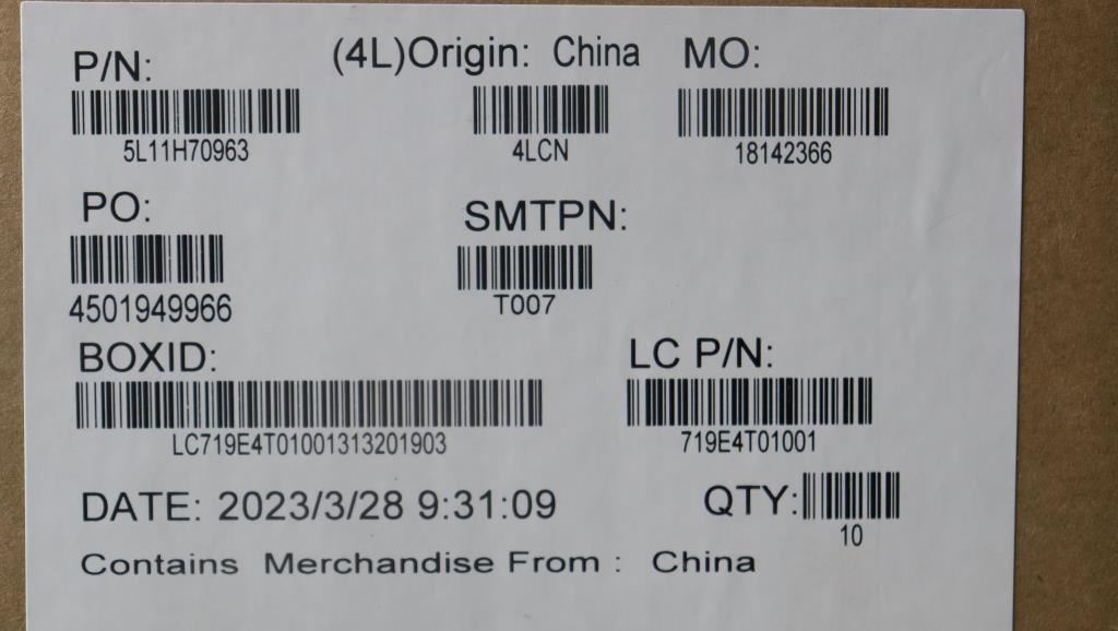 Lenovo LABEL FRU Panther 3.0 label kits 5L11H70963